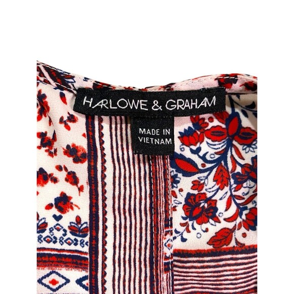 Harlowe & Graham Cardigan Boho Hi Low Womens Size XS Floral Aztec - Picture 4 of 9